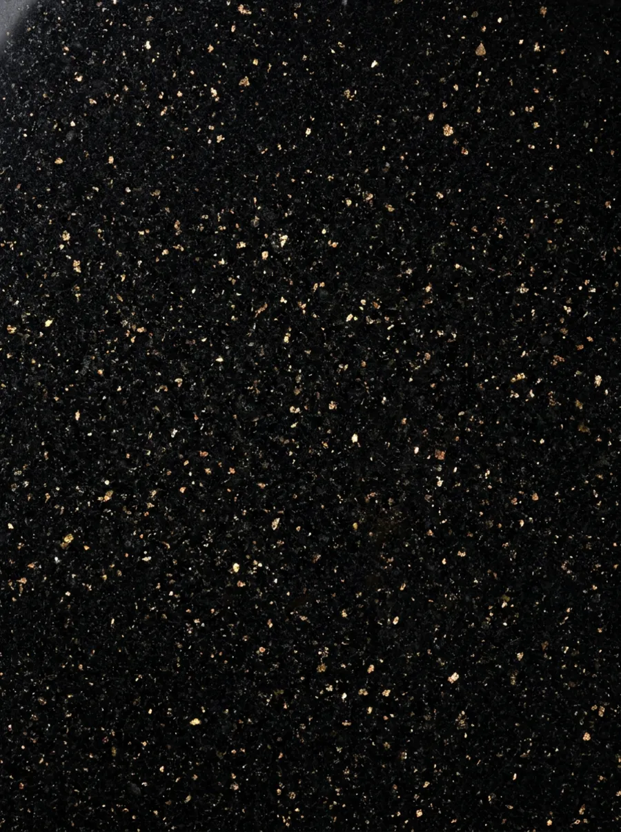 Polished granite slab with speckled grain